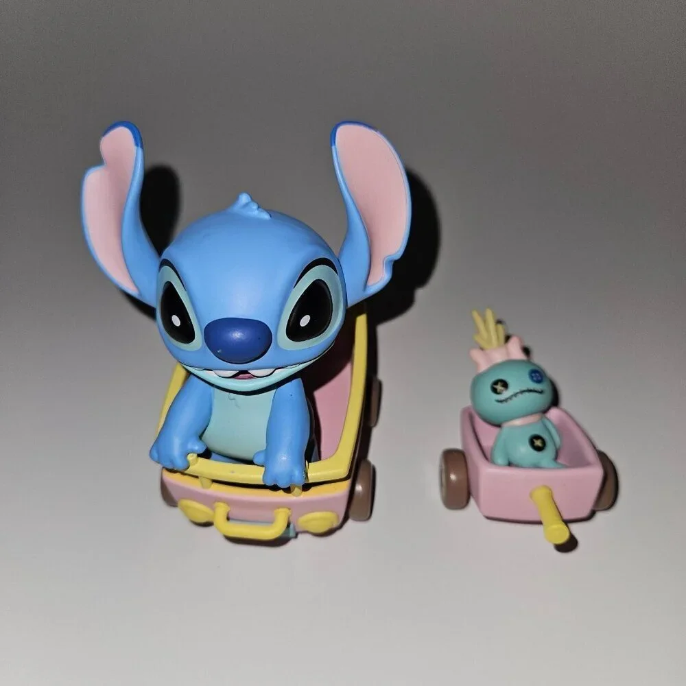 Miniso Disney Stitch Trip + Scrump Doll Figures in Wagons Lot (Blind Bag Toys)
